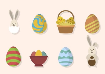 Flat Easter Vectors - vector gratuit #434787
